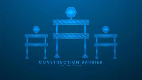Construction barrier, warning barrier, under construction. Repair or buildi.. Stock Illustration