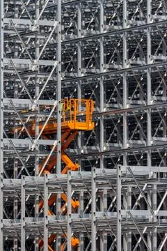 Construction of a bay warehouse Stock Photos