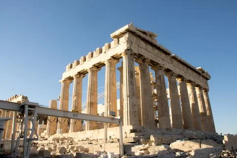 Construction being done on the Parthenon Stock Photos