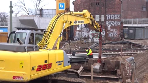 Construction in berlin Stock Footage 32865624