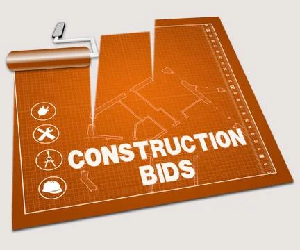 Construction Bids Shows Building Quote 3d Illustration Stockillustratie