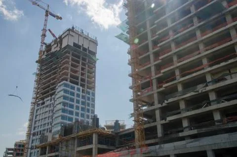 Construction of the Big Building Stock Photos