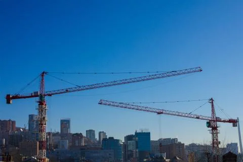 Construction in the big city. Stock Photos