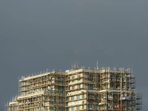 Construction of a big house Stock Photos