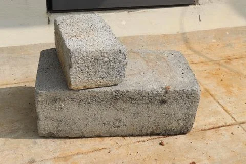 Construction blocks made-up of cement used for building constructions Stock Photos