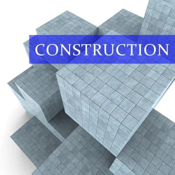 Construction Blocks Means Builds Property And Constructions 3d Rendering Illustration