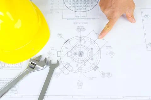 Construction Blue Print Stock Photos