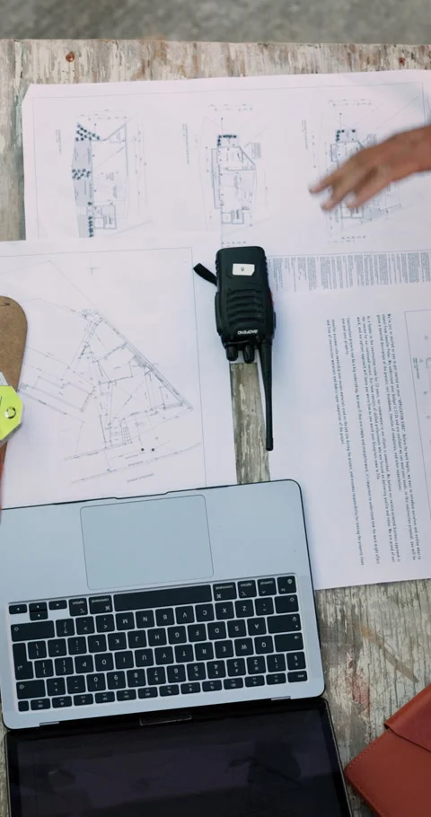 Construction, blueprint or team on site with handshake, cooperation or Stock Footage 336230355
