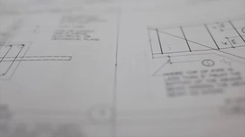 Construction Blueprint Plans Stock Footage 79425075