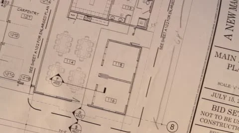 Construction blueprints 스톡 동영상 21554613