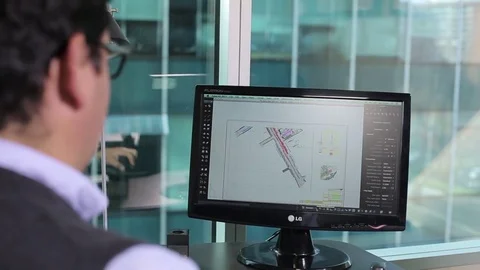 Construction blueprints Stock Footage 77048365