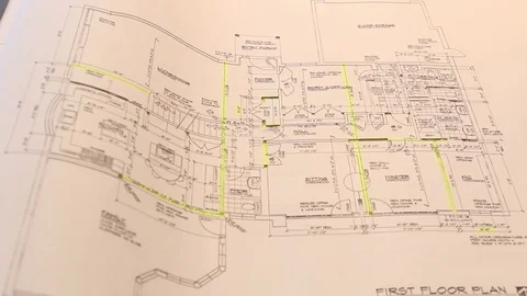 Construction Blueprints Stock Footage 79042655