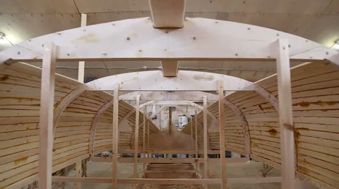 Construction of a boat at the shipyard Stock Footage 59783017