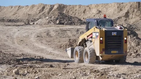 Construction bobcat and lift excavation Stock Footage 166331365