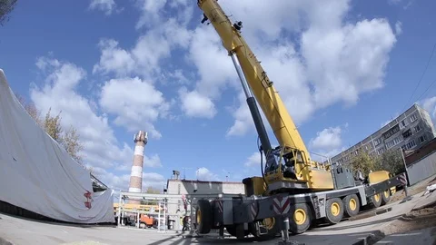 Construction boiler wide timelapse Video stock 101116746