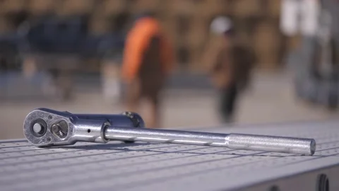 Construction - Bokeh - Men Working Stock Footage 133005460