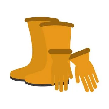 Construction boot and gloves Stock Illustration