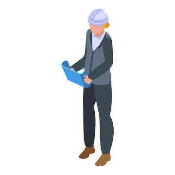 Construction boss icon isometric vector. Woman worker Stock Illustration