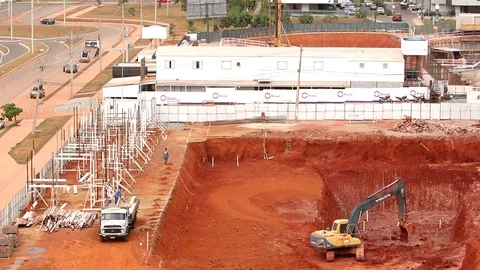 Construction in Brasilia Video stock 116990348