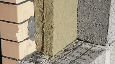 Construction of a brick house Stock Footage 61121665