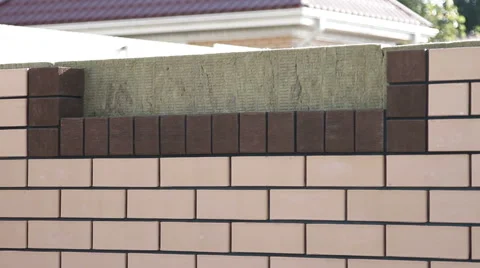 Construction of a brick house Stock Footage 61121760