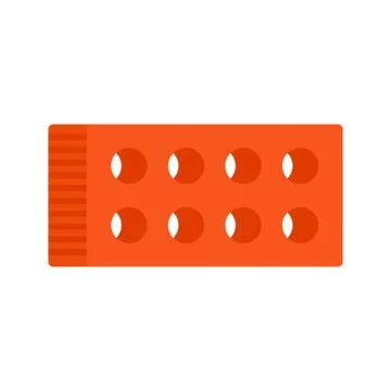 Construction brick icon, flat style Stock Illustration