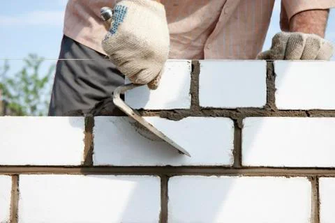 Construction of  brick Stock Photos