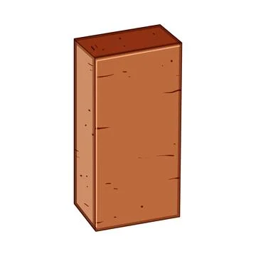 Construction brick standing upright on white background Stock Illustration