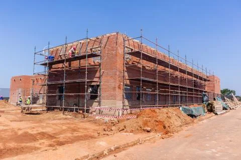 Construction Brick Work Halfway Building Stock Photos