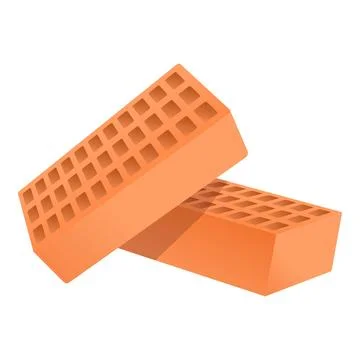 Construction bricks icon, cartoon style Stock Illustration