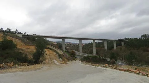 Construction of a bridge for the AVE high-speed train in Rante,17/01/2026 Stock Photos