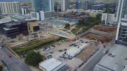 Construction of Bridge in downtown Austin, Texas Stock-Footage 69148311