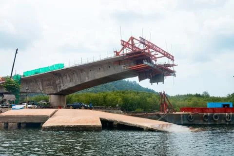 Construction of a bridge in progress Stock Photos