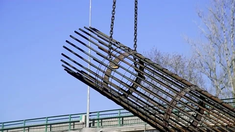 Construction of bridge support during the construction 库存影片 204154727