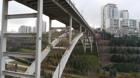 Construction bridge white Foto stock