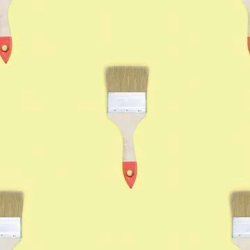 Construction brushes. Seamless texture from construction brushes. Pattern on the Stock Photos