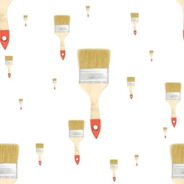 Construction brushes. Seamless texture from construction brushes. Pattern on the Foto stock