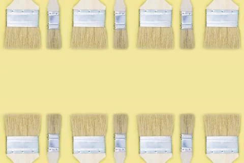 Construction brushes. Seamless texture from construction brushes. Pattern on the Stock Photos