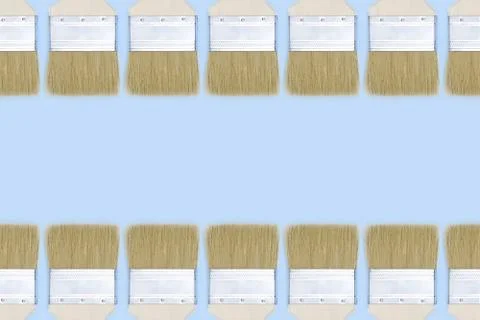 Construction brushes. Seamless texture from construction brushes. Pattern on the Stock Photos