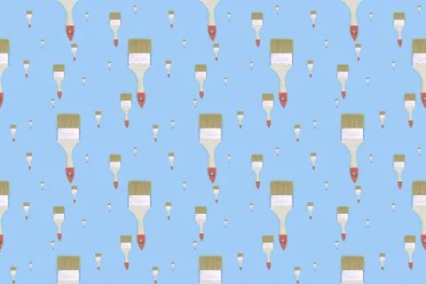 Construction brushes. Seamless texture from construction brushes. Pattern on the Stock Photos