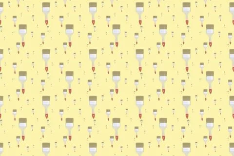 Construction brushes. Seamless texture from construction brushes. Pattern on the Foto stock