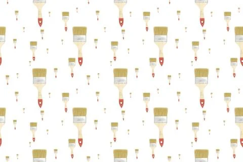 Construction brushes. Seamless texture from construction brushes. Pattern on the Stock Photos