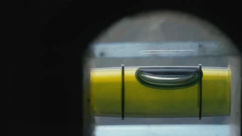 Construction bubble level building tools, new homes in development Stock Footage 165433892