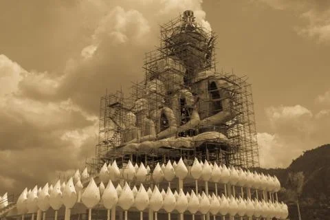 Construction of buddha statue, buddha statue in thailand Stock Photos