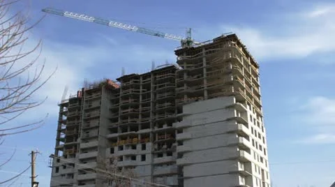 Construction of the building 003 Stock Footage 21995074