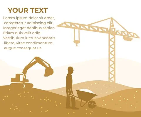 Construction, building and constructing, banner with your text Stock Illustration
