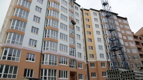 Construction. Building and crane. Video stock 48755942