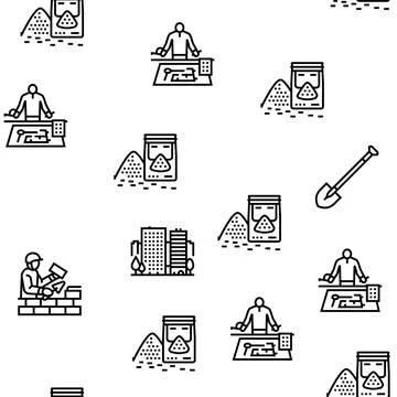 Construction Building And Repair Vector Seamless Pattern Stock Illustration