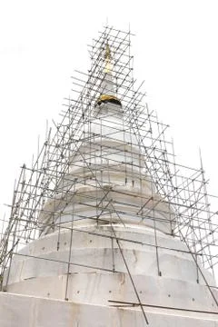 Construction of a building and white background Stock Photos