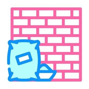 Construction building color icon vector illustration line Stock Illustration